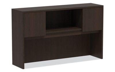 Alera Valencia Series Hutch with Doors, 4 Compartments, 58.88w x 15d x 35.38h, Espresso