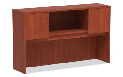 Alera Valencia Series Hutch with Doors, 4 Compartments, 58.88w x 15d x 35.38h, Medium Cherry