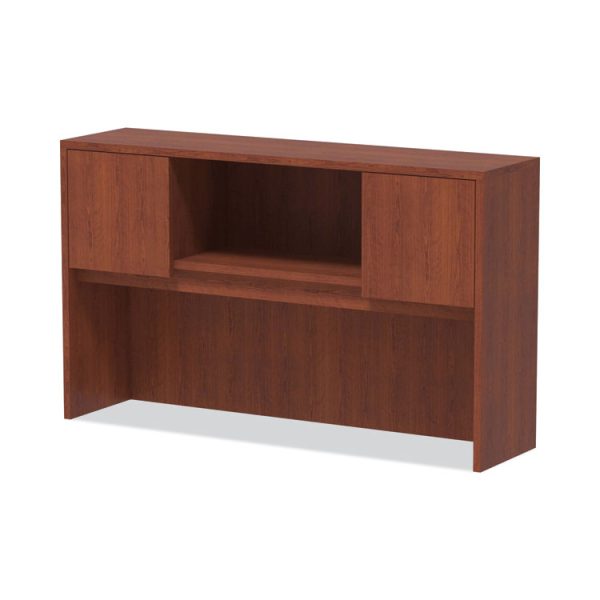Alera Valencia Series Hutch with Doors, 4 Compartments, 58.88w x 15d x 35.38h, Medium Cherry - Image 6