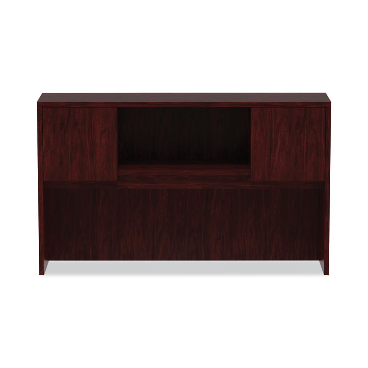 Alera Valencia Series Hutch with Doors, 4 Compartments, 58.88w x 15d x 35.38h, Mahogany - Image 7