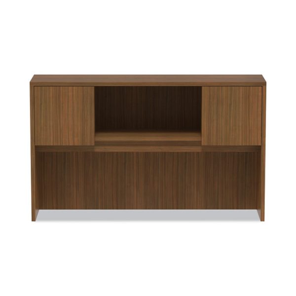 Alera Valencia Series Hutch with Doors, 4 Compartments, 58.88w x 15d x 35.38h, Modern Walnut - Image 7
