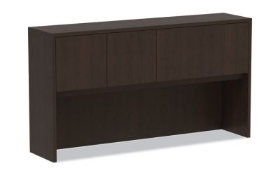 Alera Valencia Series Hutch with Doors, 4 Compartments, 64.75w x 15d x 35.38h, Espresso