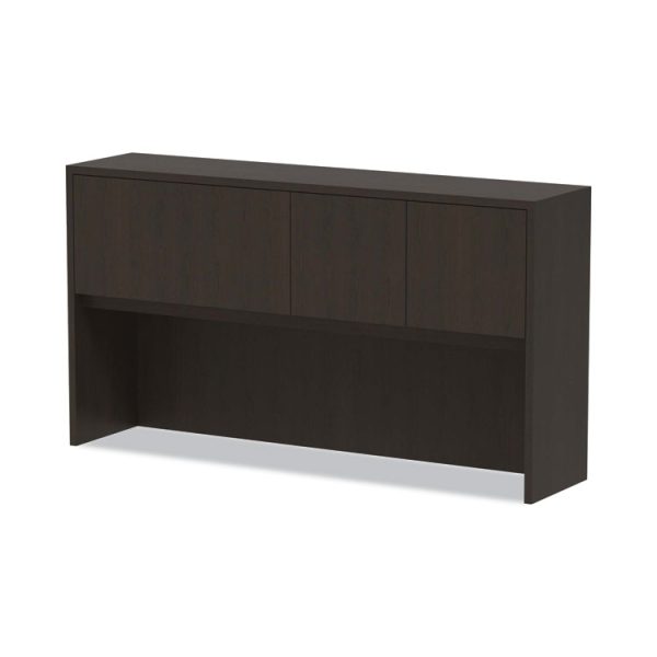 Alera Valencia Series Hutch with Doors, 4 Compartments, 64.75w x 15d x 35.38h, Espresso - Image 6