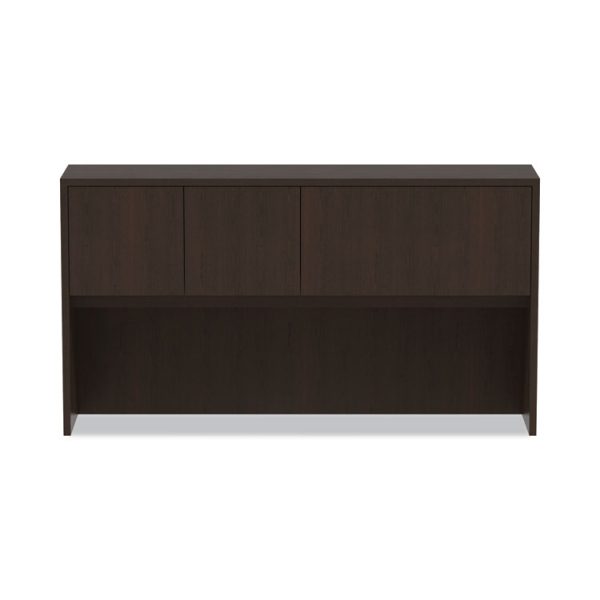 Alera Valencia Series Hutch with Doors, 4 Compartments, 64.75w x 15d x 35.38h, Espresso - Image 7