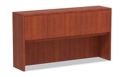 Alera Valencia Series Hutch with Doors, 4 Compartments, 64.75w x 154d x 35.38h, Medium Cherry