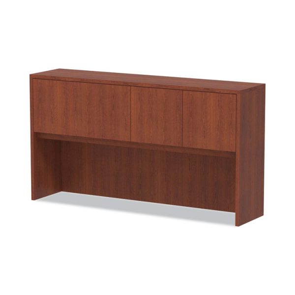Alera Valencia Series Hutch with Doors, 4 Compartments, 64.75w x 154d x 35.38h, Medium Cherry - Image 6