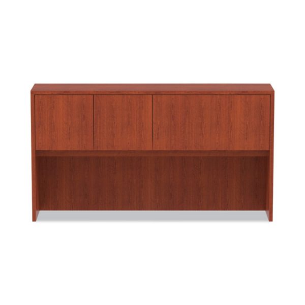Alera Valencia Series Hutch with Doors, 4 Compartments, 64.75w x 154d x 35.38h, Medium Cherry - Image 7