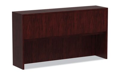Alera Valencia Series Hutch with Doors, 4 Compartments, 64.75w x 15d x 35.38h, Mahogany