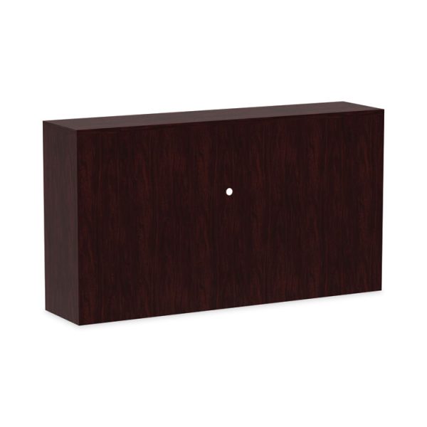 Alera Valencia Series Hutch with Doors, 4 Compartments, 64.75w x 15d x 35.38h, Mahogany - Image 5