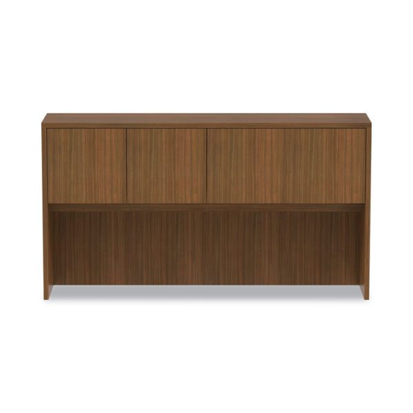 Alera Valencia Series Hutch with Doors, 4 Compartments, 64.75w x 15d x 35.38h, Modern Walnut - Image 7