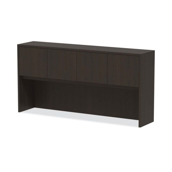 Alera Valencia Series Hutch with Doors, 4 Compartments, 70.63w x 15d x 35.38h, Espresso - Image 6
