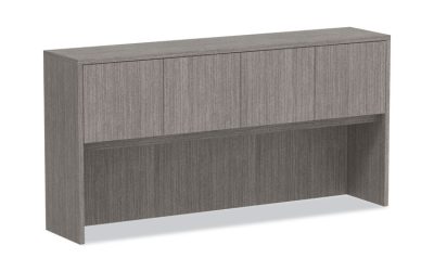 Alera Valencia Series Hutch with Doors, 4 Compartments, 70.63w x 15d x 35.38h, Gray