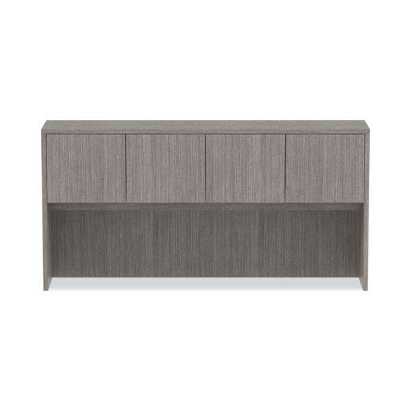 Alera Valencia Series Hutch with Doors, 4 Compartments, 70.63w x 15d x 35.38h, Gray - Image 7