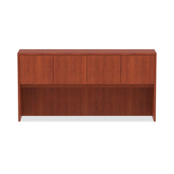 Alera Valencia Series Hutch with Doors, 4 Compartments, 70.63w x 15d x 35.38h, Medium Cherry - Image 7