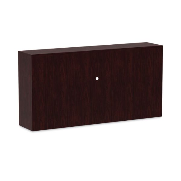 Alera Valencia Series Hutch with Doors, 4 Compartments, 70.63w x 15d x 35.38h, Mahogany - Image 5