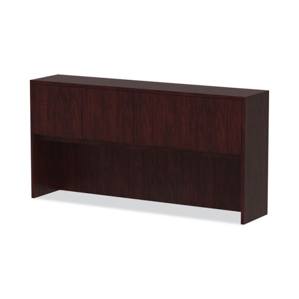 Alera Valencia Series Hutch with Doors, 4 Compartments, 70.63w x 15d x 35.38h, Mahogany - Image 6