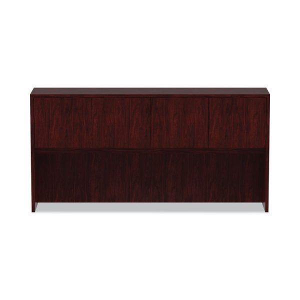 Alera Valencia Series Hutch with Doors, 4 Compartments, 70.63w x 15d x 35.38h, Mahogany - Image 7