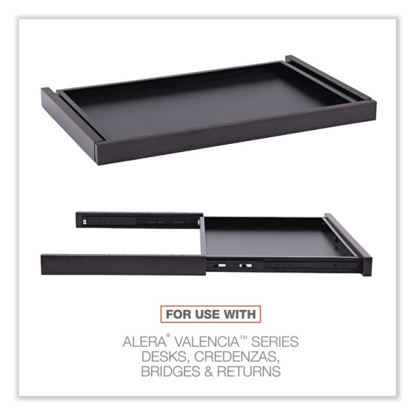 Alera Valencia Series Center Drawer, Laminate, 24.5w x 15d x 2h, Espresso - Image 5