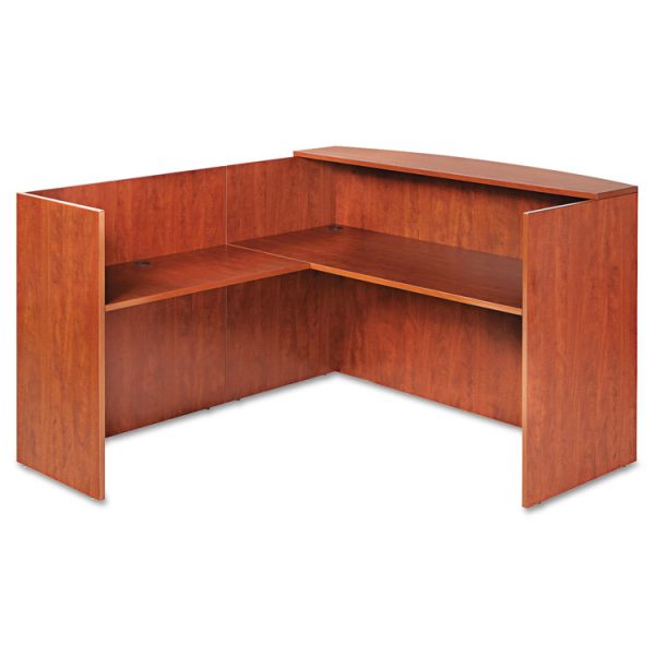 Alera Valencia Reversible Reception Return, 44.13w x 23.63d x 41.5h, Medium Cherry - Image 3