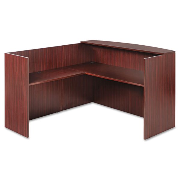 Alera Valencia Reversible Reception Return, 44.13w x 23.63d x 41.5h, Mahogany - Image 3