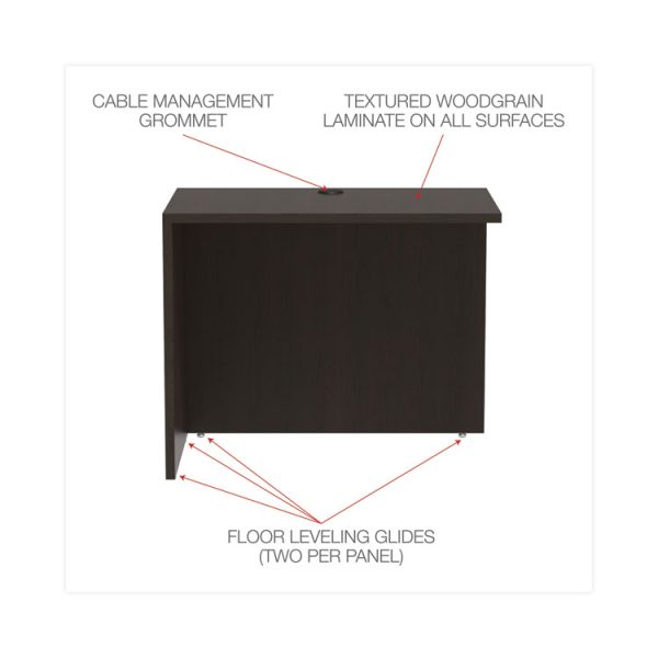 Alera Valencia Series Reversible Return/Bridge Shell, 35w x 23.63d x 29.5h, Espresso - Image 3