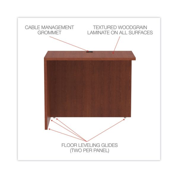 Alera Valencia Series Reversible Return/Bridge Shell, 35w x 23.63d x 29.5h, Medium Cherry - Image 3