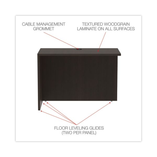 Alera Valencia Series Reversible Return/Bridge Shell, 42w x 23.63d x 29.5, Espresso - Image 3