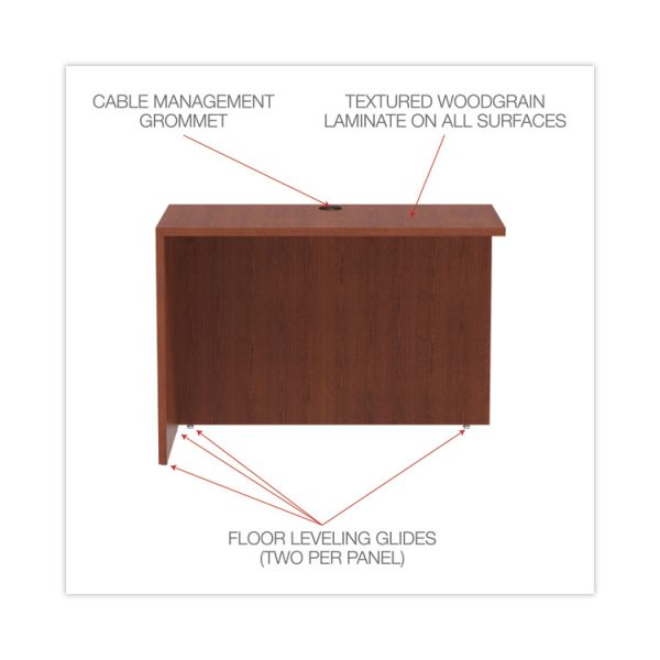 Alera Valencia Series Reversible Return/Bridge Shell, 42w x 23.63d x 29.5h, Medium Cherry - Image 3