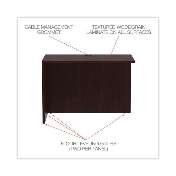 Alera Valencia Series Reversible Return/Bridge Shell, 42w x 23.63d x 29.5h. Mahogany - Image 3