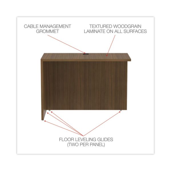 Alera Valencia Series Reversible Return/Bridge Shell, 42w x 23.63d x 29.5h, Modern Walnut - Image 3