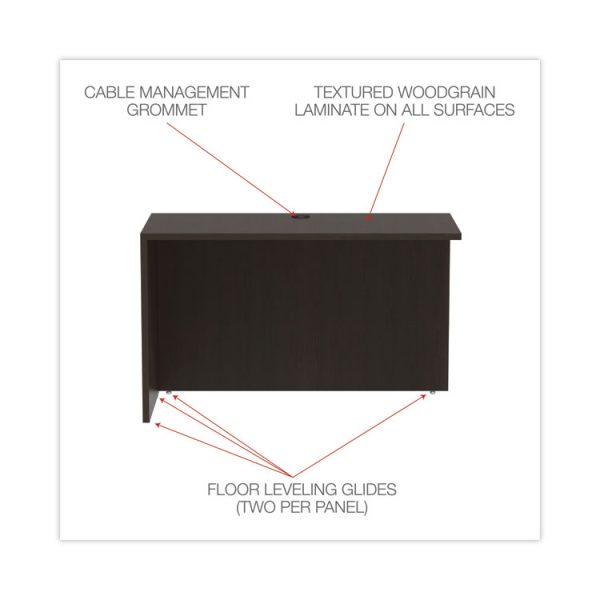 Alera Valencia Series Reversible Return/Bridge Shell, 47.25w x 23.63d x 29.5h, Espresso - Image 3