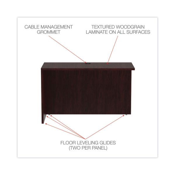 Alera Valencia Series Reversible Return/Bridge Shell, 47.25w x 23.63d x 29.5h, Mahogany - Image 3