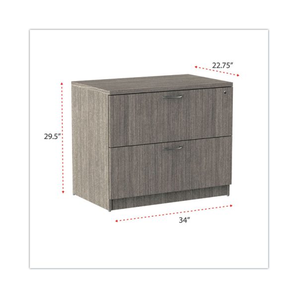 Alera Valencia Series Lateral File, 2 Legal/Letter-Size File Drawers, Gray, 34" x 22.75" x 29.5" - Image 2