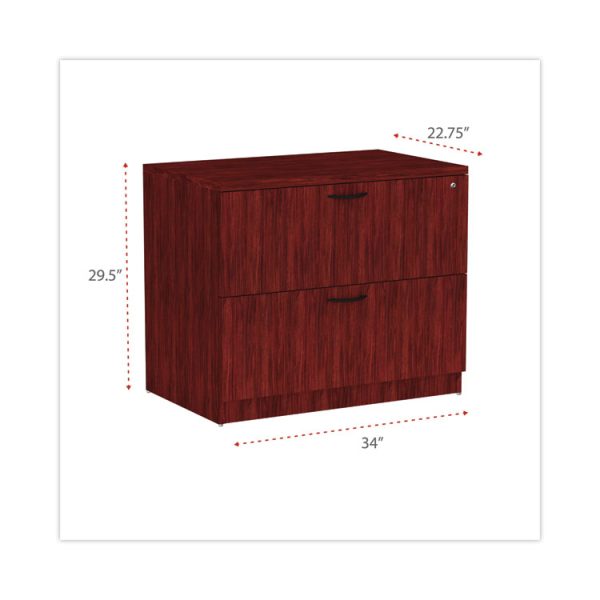 Alera Valencia Series Lateral File, 2 Legal/letter-Size File Drawers, Mahogany, 34" X 22.75" X 29.5" - Image 4