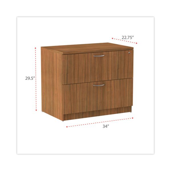 Alera Valencia Series Lateral File, 2 Legal/letter-Size File Drawers, Modern Walnut, 34" X 22.75" X 29.5" - Image 4