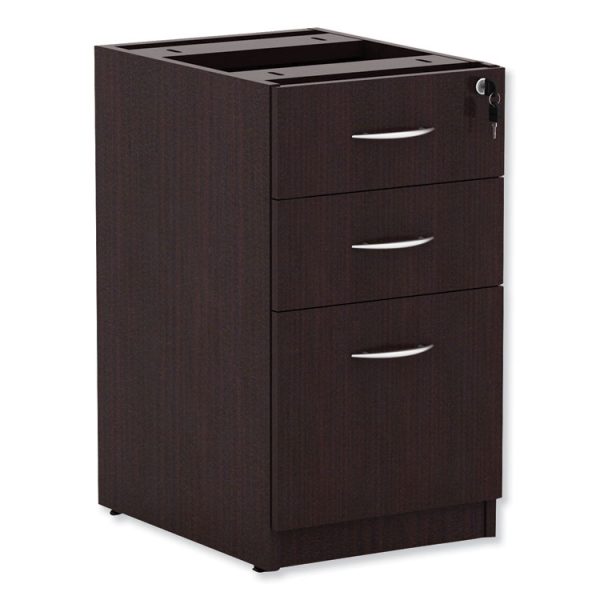 Alera Valencia Series Full Pedestal File, Left/right, 3-Drawers: Box/box/file, Legal/letter, Espresso, 15.63" X 20.5" X 28.5" - Image 2
