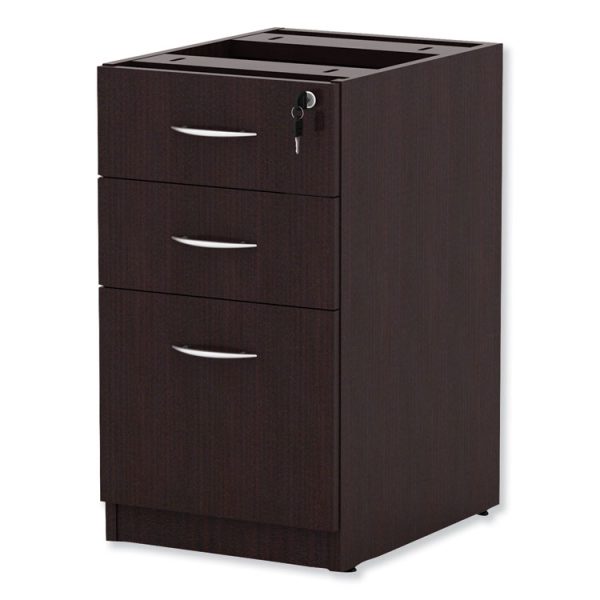 Alera Valencia Series Full Pedestal File, Left/right, 3-Drawers: Box/box/file, Legal/letter, Espresso, 15.63" X 20.5" X 28.5" - Image 3