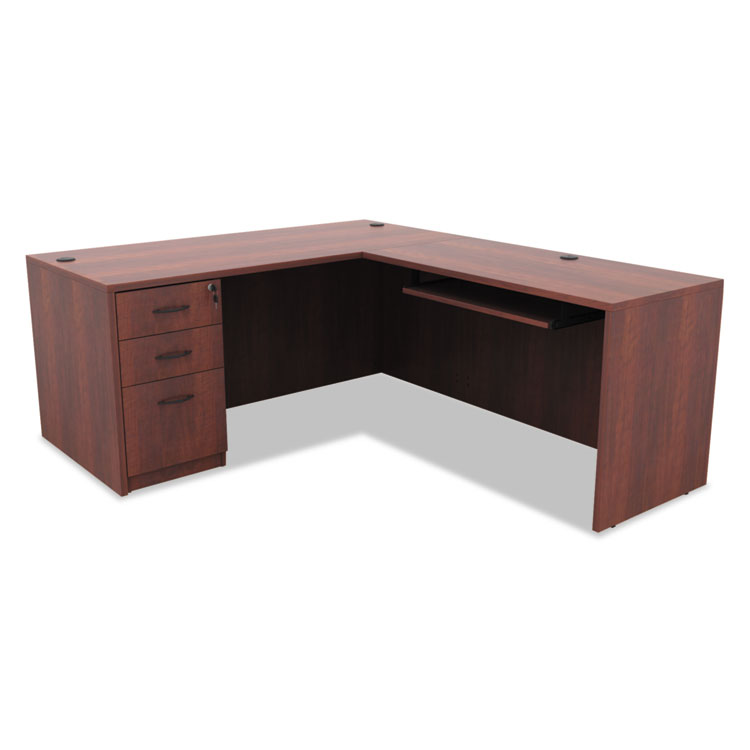 Alera Valencia Series Full Pedestal File, Left/right, 3-Drawers: Box/box/file, Legal/letter, Cherry, 15.63" X 20.5" X 28.5" - Image 9