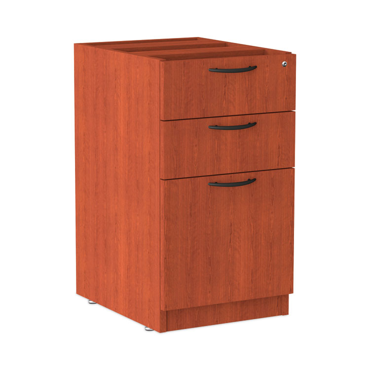 Alera Valencia Series Full Pedestal File, Left/right, 3-Drawers: Box/box/file, Legal/letter, Cherry, 15.63" X 20.5" X 28.5" - Image 2