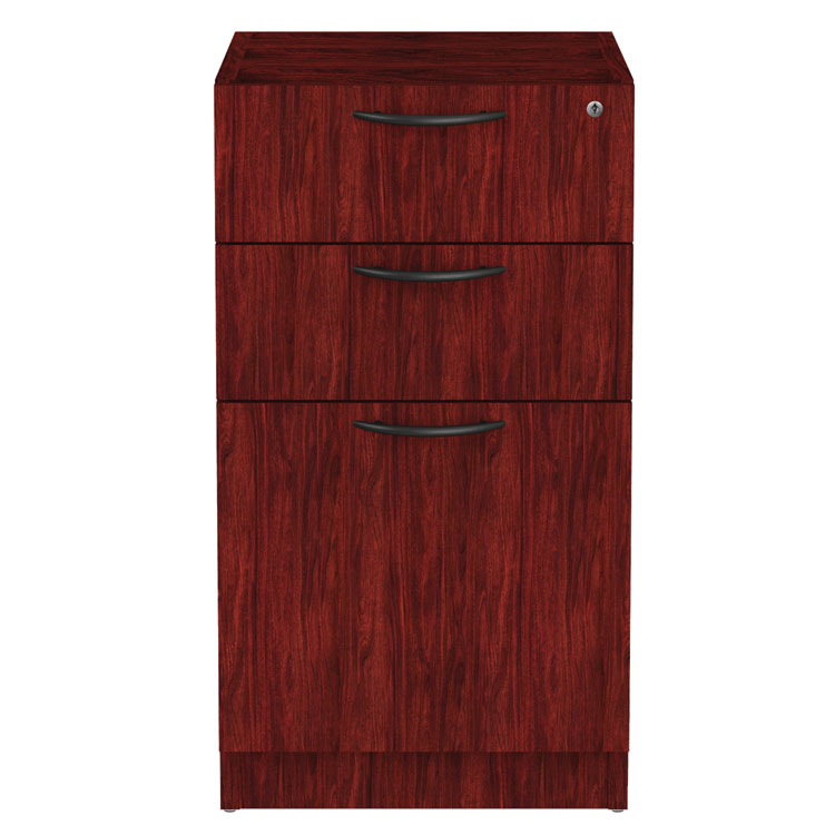 Alera Valencia Series Full Pedestal File, Left/right, 3-Drawers: Box/box/file, Legal/letter, Mahogany, 15.63" X 20.5" X 28.5"