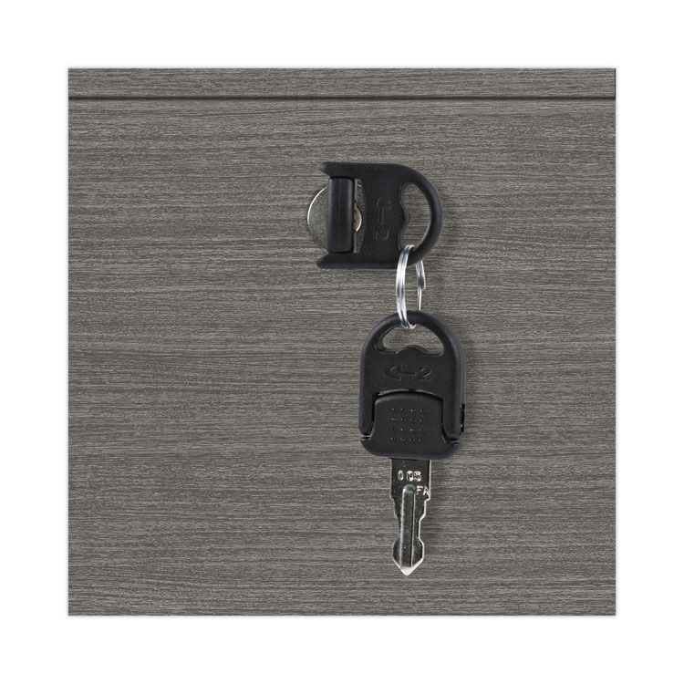 Alera Valencia Series Full Pedestal File, Left or Right, 2 Legal/Letter-Size File Drawers, Gray, 15.63" x 20.5" x 28.5" - Image 6