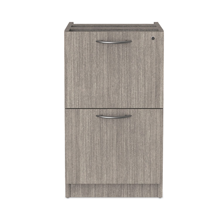 Alera Valencia Series Full Pedestal File, Left or Right, 2 Legal/Letter-Size File Drawers, Gray, 15.63" x 20.5" x 28.5"