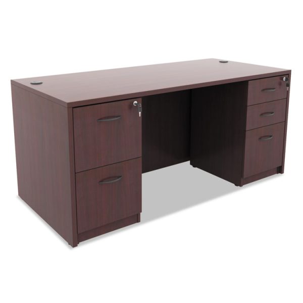 Alera Valencia Series Full Pedestal File, Left Or Right, 2 Legal/letter-Size File Drawers, Mahogany, 15.63" X 20.5" X 28.5" - Image 8