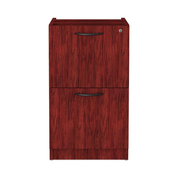 Alera Valencia Series Full Pedestal File, Left Or Right, 2 Legal/letter-Size File Drawers, Mahogany, 15.63" X 20.5" X 28.5"