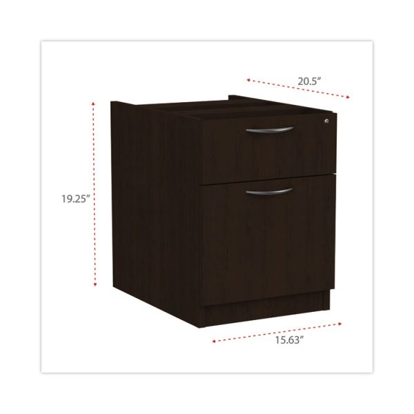 Alera Valencia Series Hanging Pedestal File, Left/right, 2-Drawers: Box/file, Legal/letter, Espresso, 15.63" X 20.5" X 19.25" - Image 6