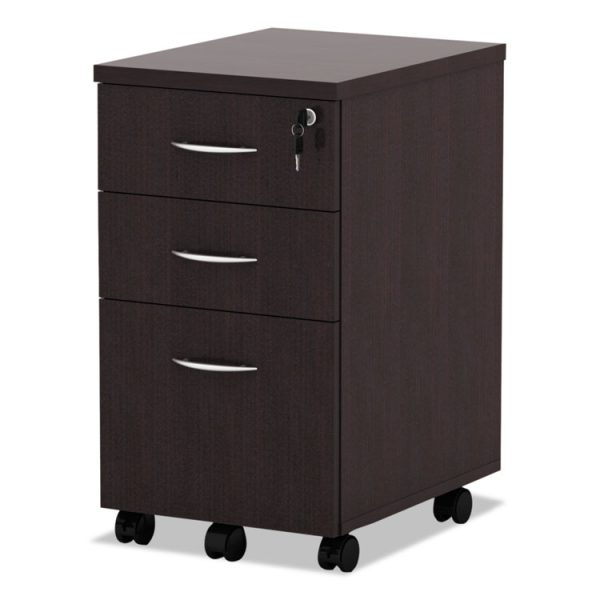 Alera Valencia Series Mobile Pedestal File, Left/right, 3-Drawer: Box/box/file, Legal/letter, Espresso, 15.88 X 20.5 X 28.38 - Image 3