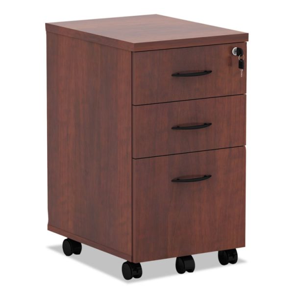 Alera Valencia Series Mobile Pedestal File, Left/right, 3-Drawer: Box/box/file, Legal/letter, Cherry, 15.88" X 20.5" X 28.38"
