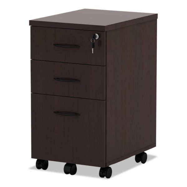 Alera Valencia Series Mobile Pedestal File, Left/right, 3-Drawers: Box/box/file, Legal/letter, Mahogany, 15.88 X 20.5 X 28.38 - Image 3