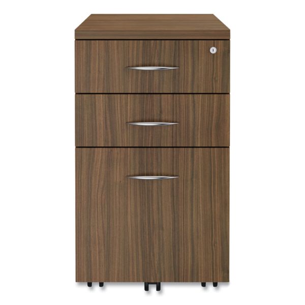 Alera Valencia Series Mobile Pedestal File, Left/right, 3-Drawer: Box/box/file, Legal/letter, Walnut, 15.88 X 20.5 X 28.38 - Image 6