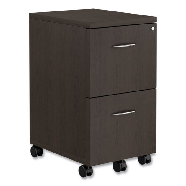 Alera Valencia Series Mobile Pedestal, Left Or Right, 2 Legal/letter-Size File Drawers, Espresso, 15.38" X 20" X 26.63"